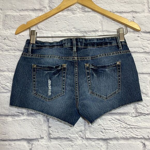 BLUE Crush Raw Edge Denim Shorts Size 1 - Picture 7 of 8